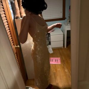 Elegant Gold Sequin Dress